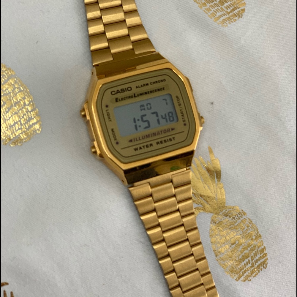 Casio vintage all gold digital watch